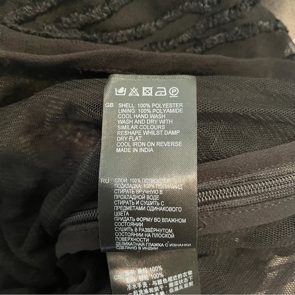 REISS Beaded Black and White Blouse Top 6 - Picture 7 of 7